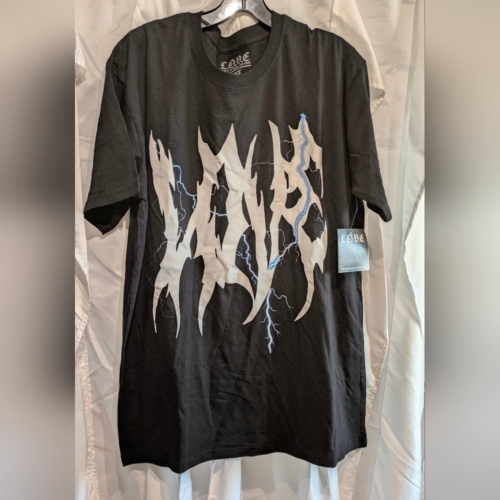 A4 L.o.v.e Black Graphic T-Shirt for Men Large